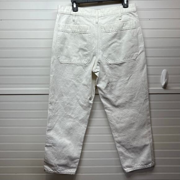 J Crew Re-Imagined High Waisted Cropped White Denim Jeans Size 30 Tall - Picture 2 of 11
